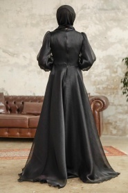 Neva Style - Stylish Black Modest Islamic Clothing Prom Dress 3753S - Thumbnail