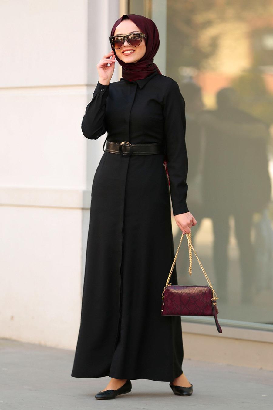  Noir  Nayla Collection Robe  Hijab  42540S 