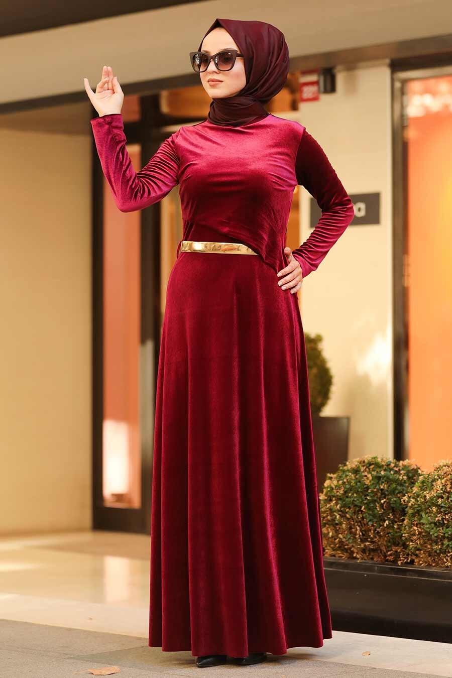 robe velours rouge bordeaux