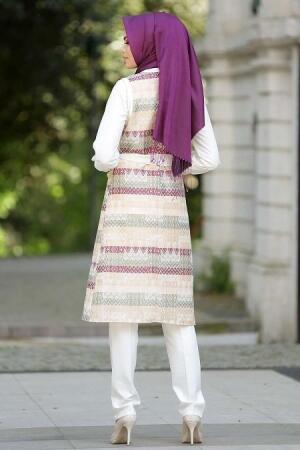 STILL - Bordo Tunik / Yelek Takım - Thumbnail