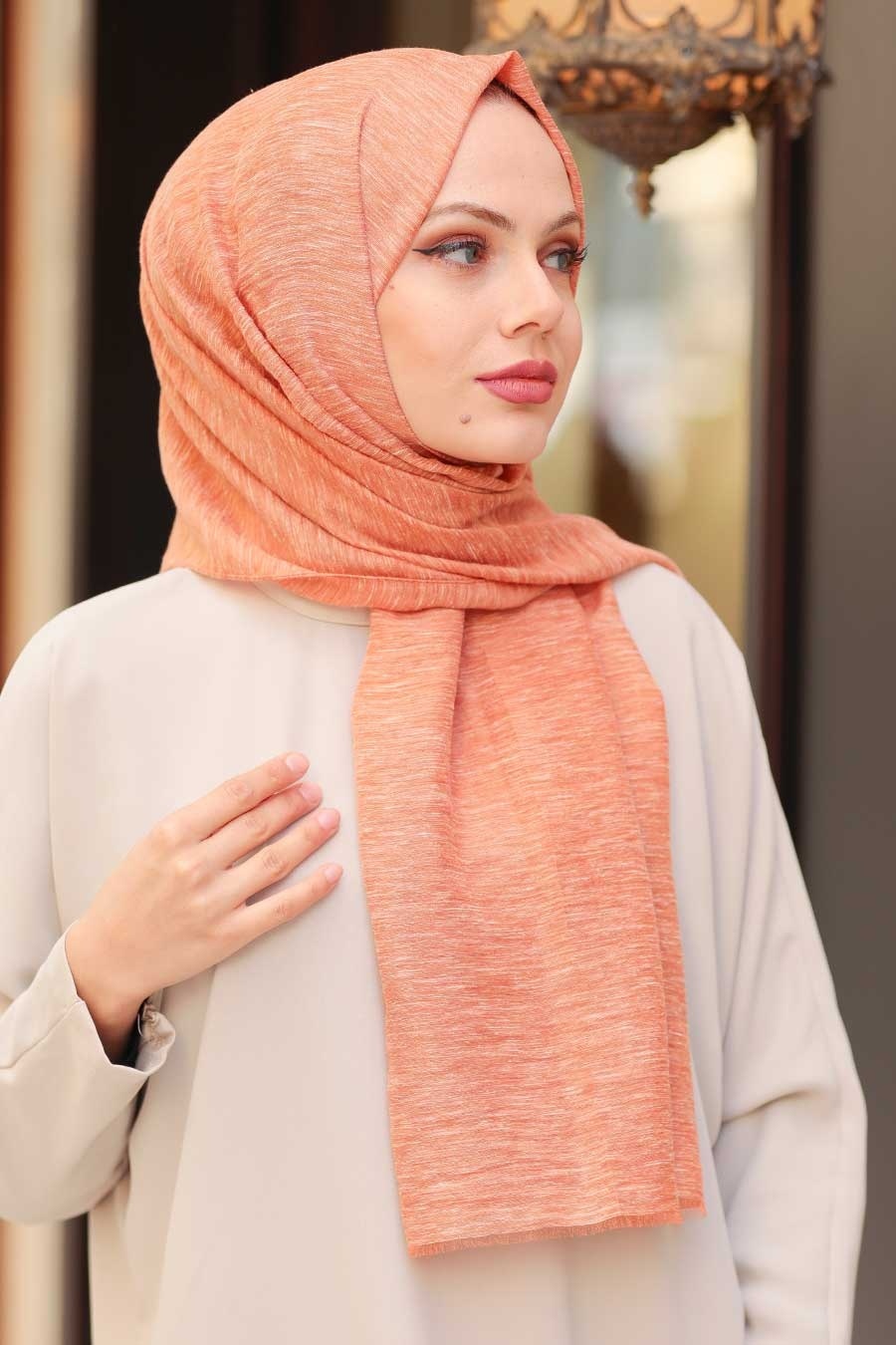 Terra Cotta Hijab Shawl 4695KRMT