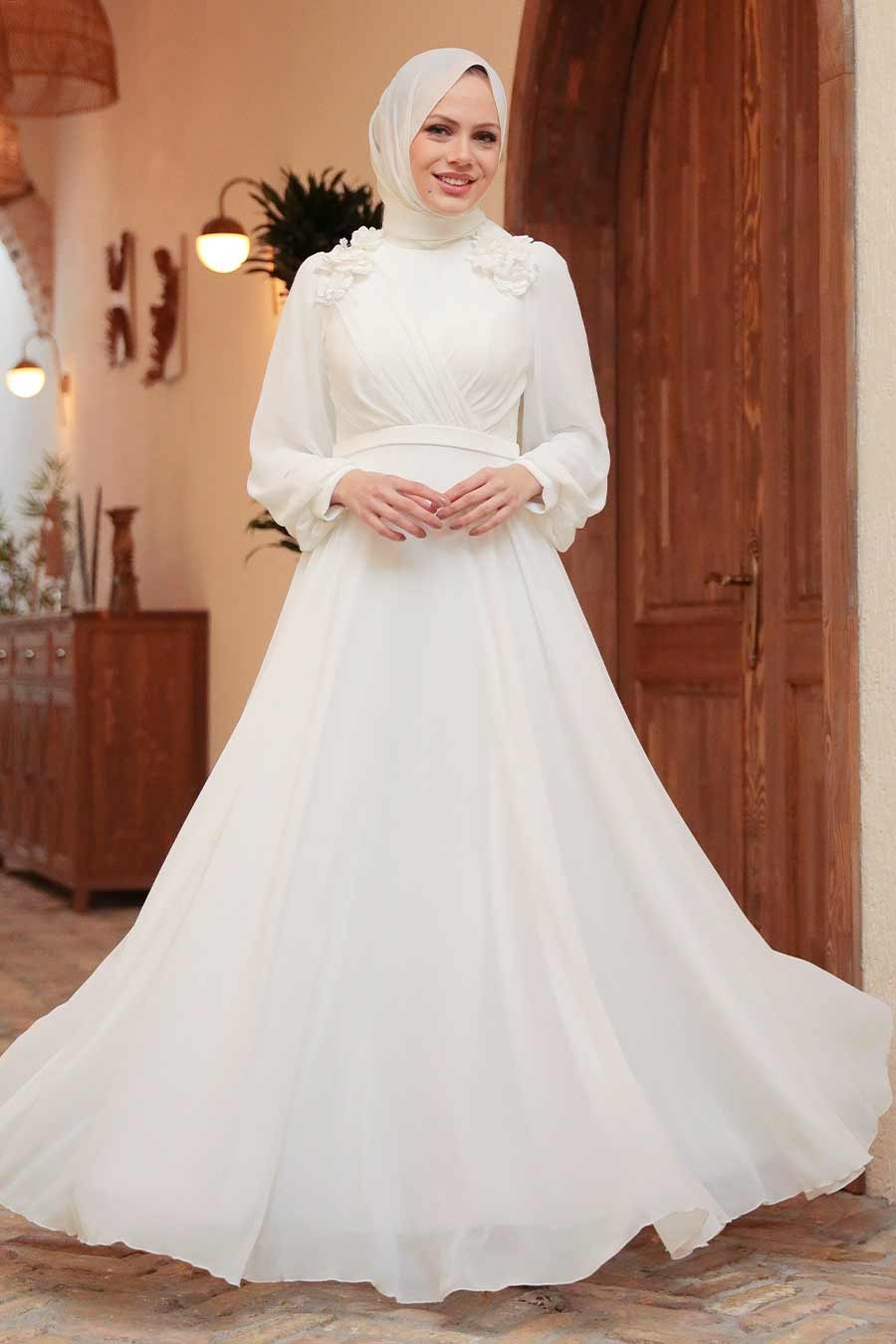 white hijab evening dress 22232b evening dresses tesetturlu abiye elbiseler 84400 32 B